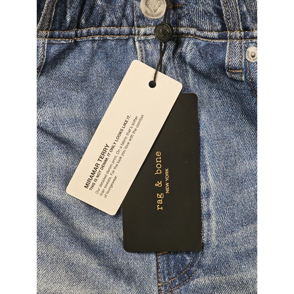 Rag & Bone Miramar Denim Print Walking Shorts Blue Women's Size Medium NWT - Picture 3 of 5